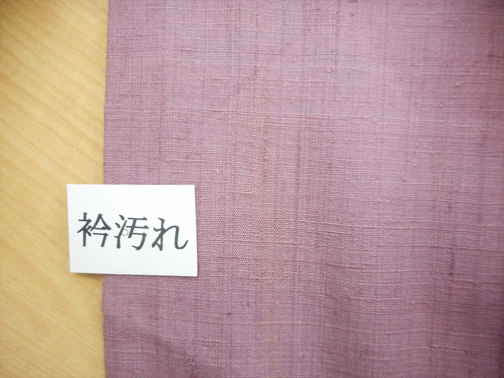 [Used] Pure silk pongee kimono, unlined, length 156.5cm (61.6in) (size M), sleeve length 63.0cm (24.8in) (length), ready-made, recycled kimono, purple color, used kimono uu0045b 