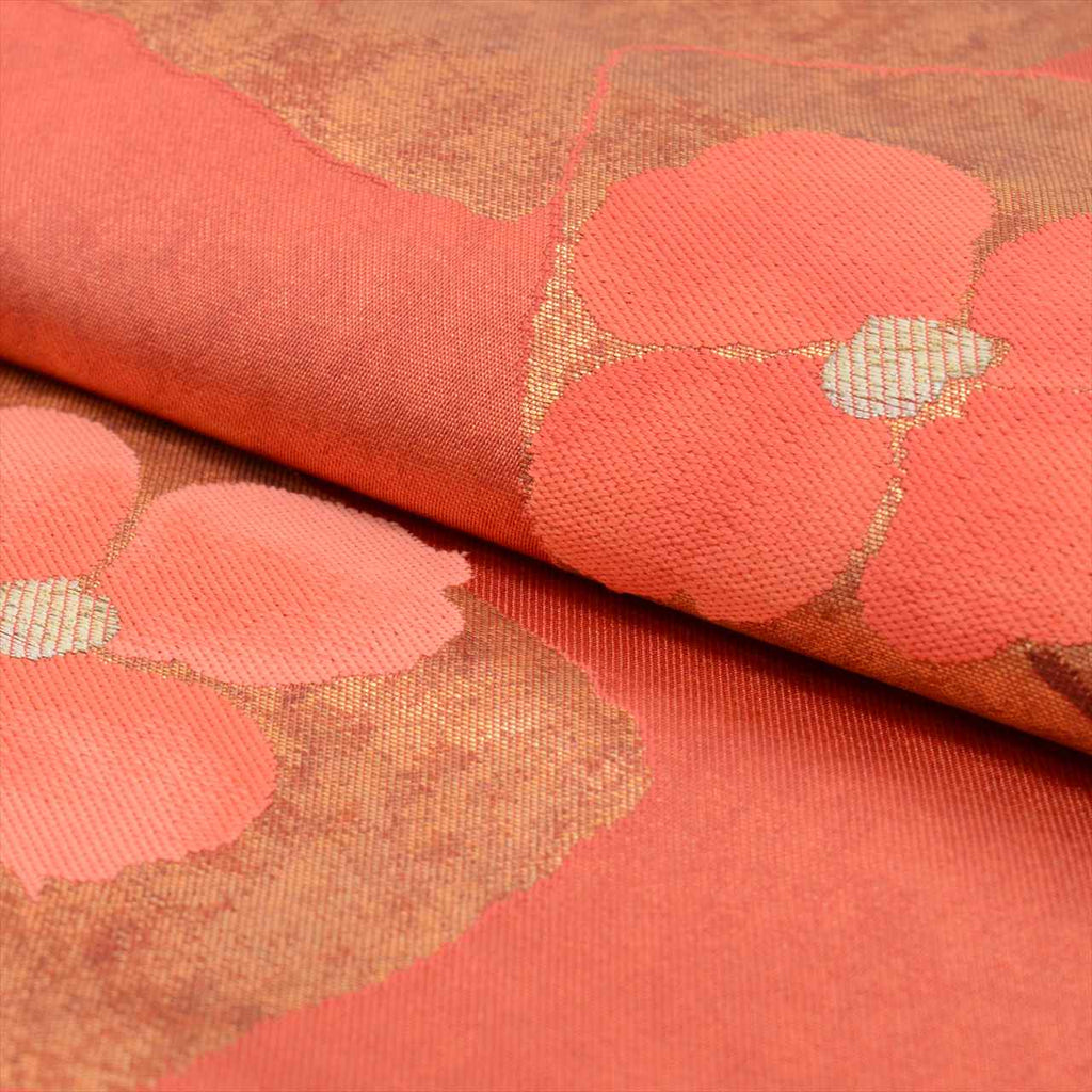 Vintage Japanese Obi | Nagoya Obi | Pink Silk | Color Paper Floral | Hikihaku | Excellent | Sustainable | uu0066b