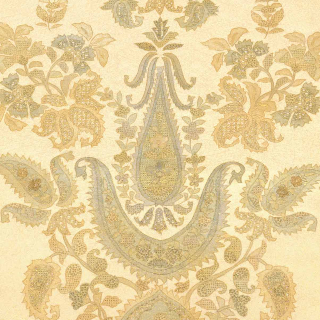 Vintage Japanese Obi | Fukuro Obi | Gold Silk | Paisley Pattern | Hikihaku Suzhou Embroidery | Sustainable | uu0074b