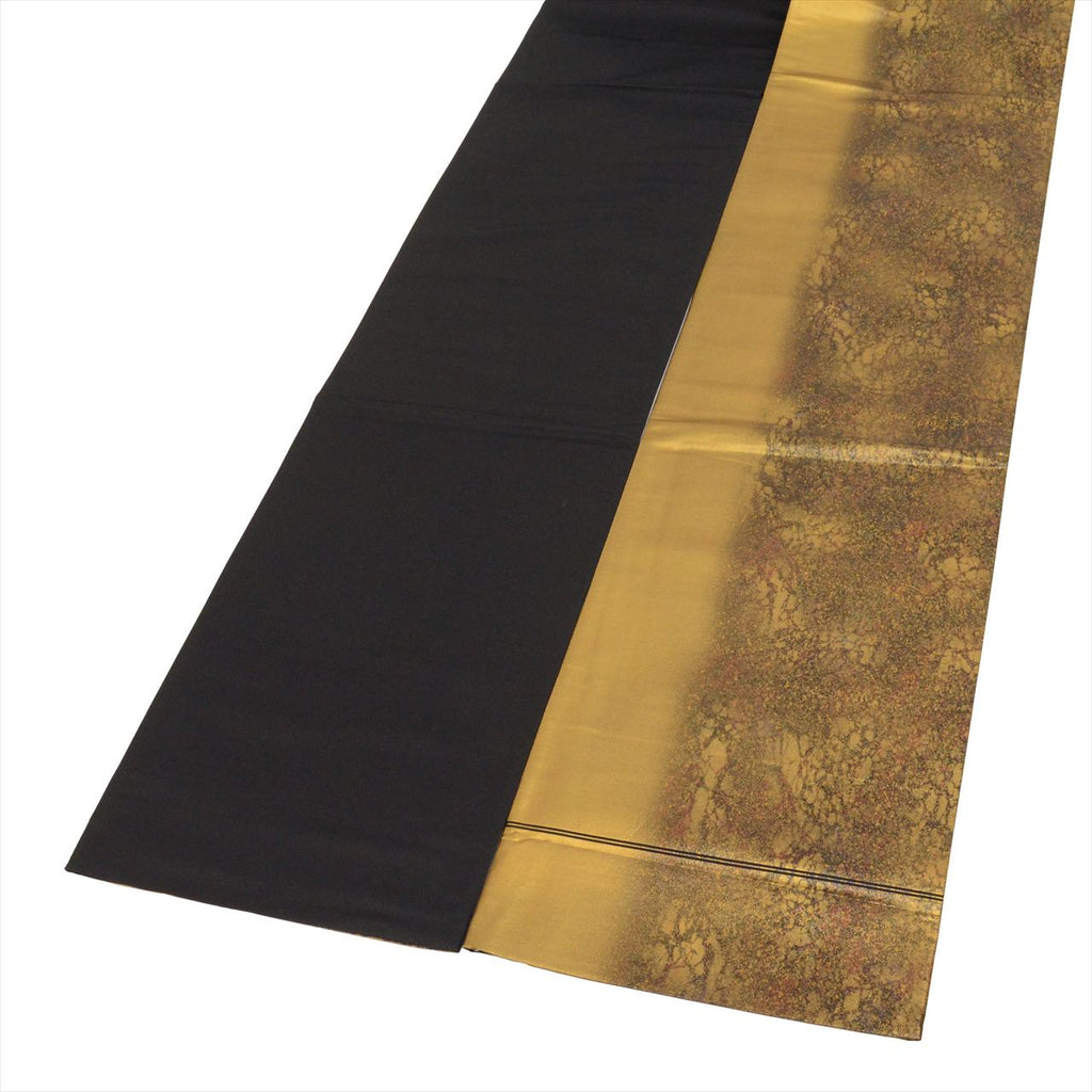 Vintage Japanese Obi | Fukuro Obi | Gold Silk | Mottled Marbled Pattern | Hikihaku | Sustainable | uu0078b