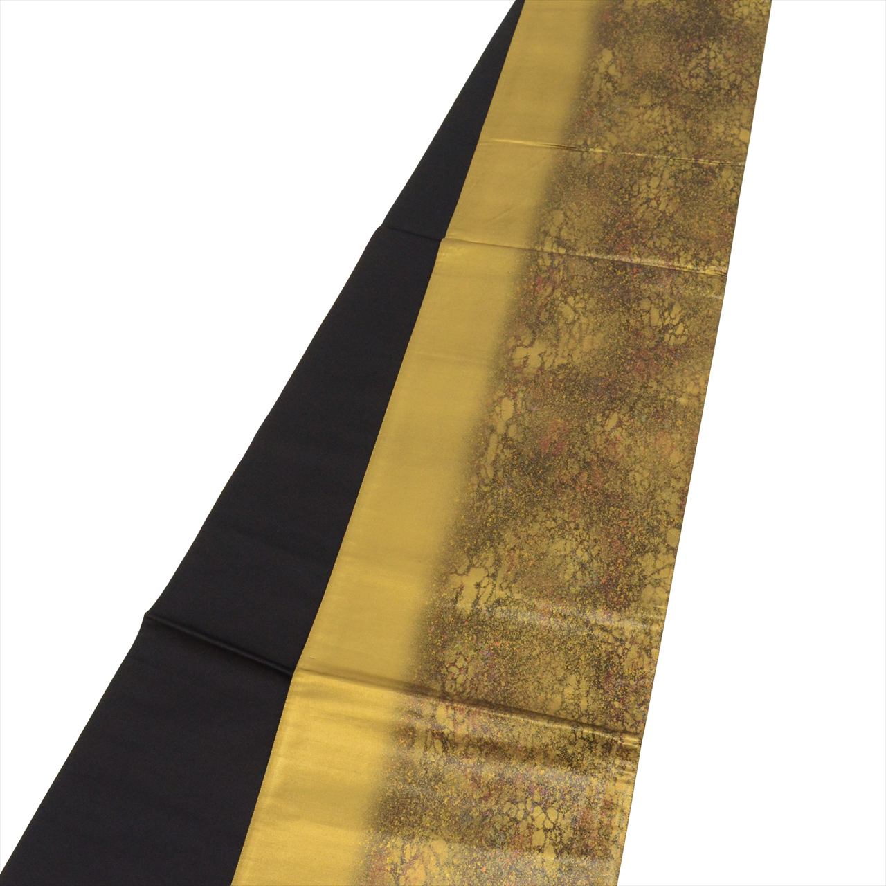 Vintage Japanese Obi | Fukuro Obi | Gold Silk | Mottled Marbled Pattern | Hikihaku | Sustainable | uu0078b