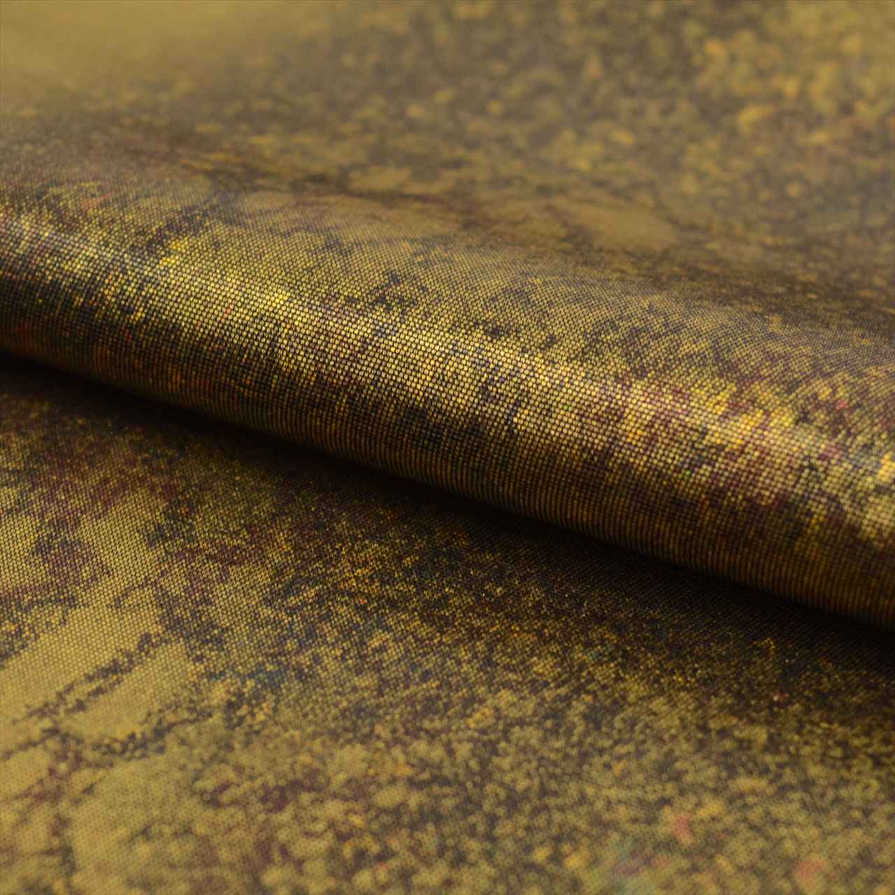Vintage Japanese Obi | Fukuro Obi | Gold Silk | Mottled Marbled Pattern | Hikihaku | Sustainable | uu0078b