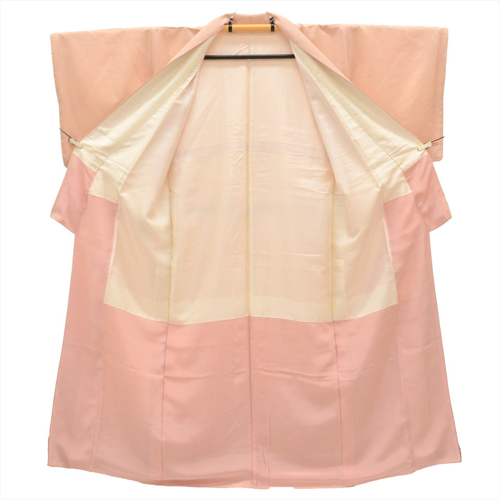 Vintage Japanese Kimono | Tsukesage | Pink Silk | Botanical Floral | Silver Thread | Petite Size S | Sustainable | uu0082b