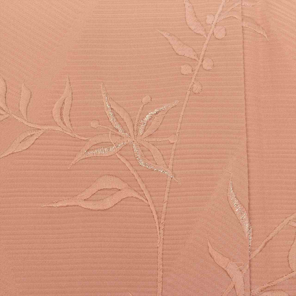 Vintage Japanese Kimono | Tsukesage | Pink Silk | Botanical Floral | Silver Thread | Petite Size S | Sustainable | uu0082b