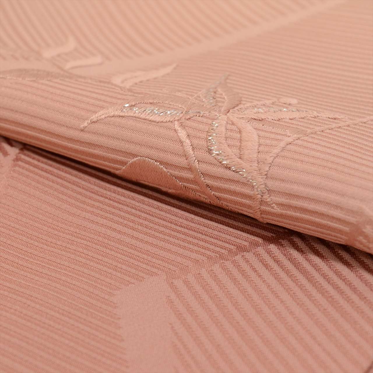 Vintage Japanese Kimono | Tsukesage | Pink Silk | Botanical Floral | Silver Thread | Petite Size S | Sustainable | uu0082b