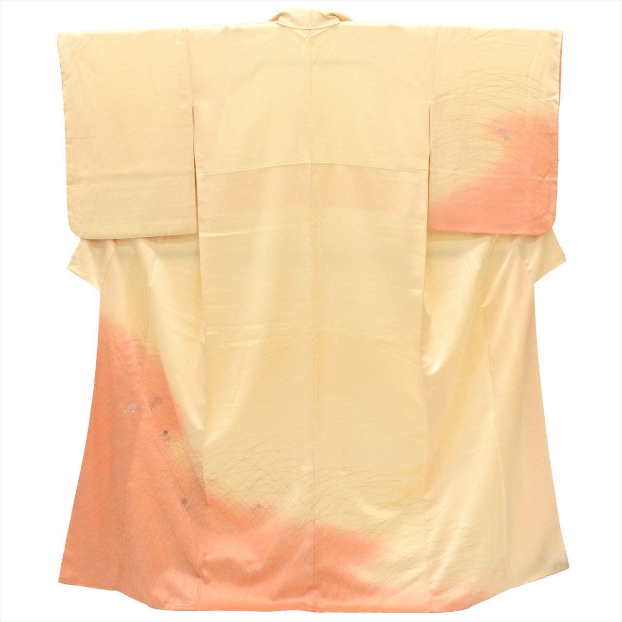 Vintage Japanese Kimono | Tsukesage | Yellow Silk | Small Floral Embroidery | Size M | Sustainable | uu0084b