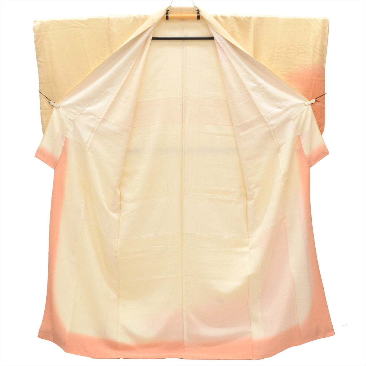 Vintage Japanese Kimono | Tsukesage | Yellow Silk | Small Floral Embroidery | Size M | Sustainable | uu0084b