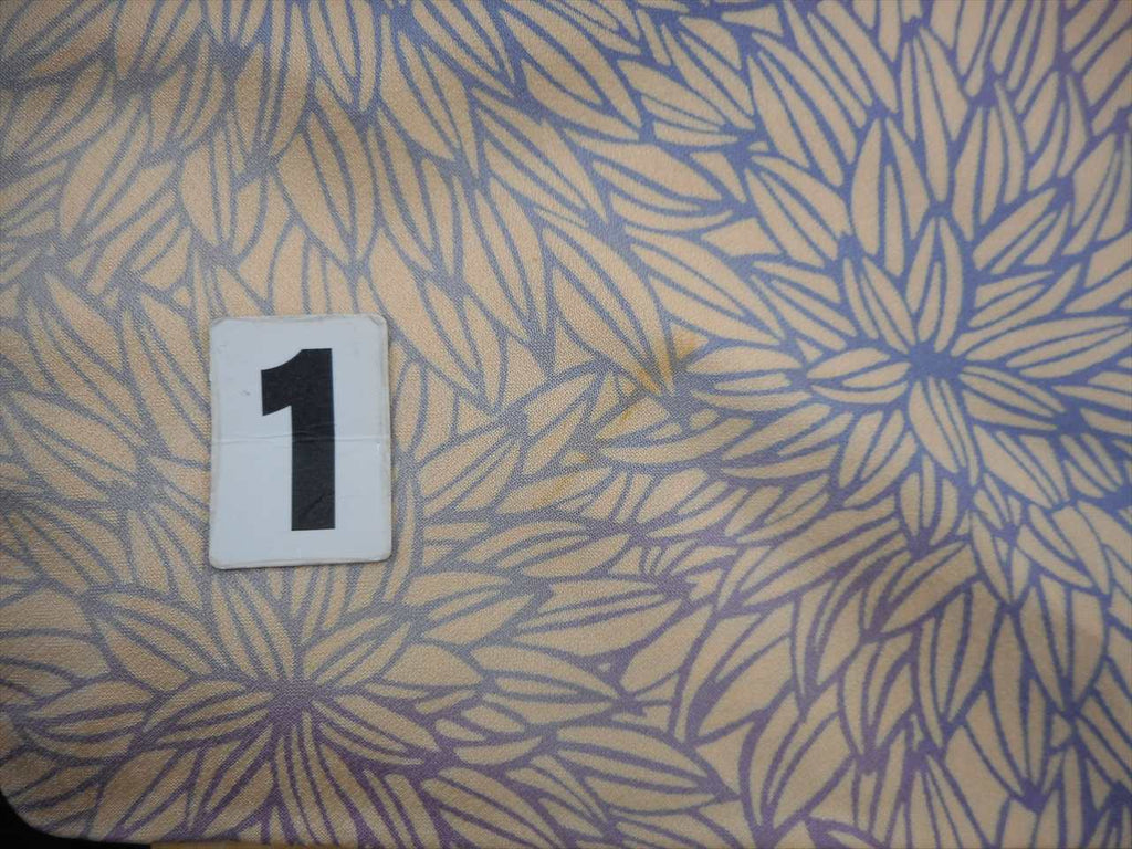 [Used] Komon (small patterned) recycled kimono, pure silk, lined, length 154.2cm (60.7in), size S, sleeve length 64.5cm (25.4in), orange color, floral pattern, stencil dyeing, high quality, semi-formal, spring, summer, autumn, winter, ready-made. 
