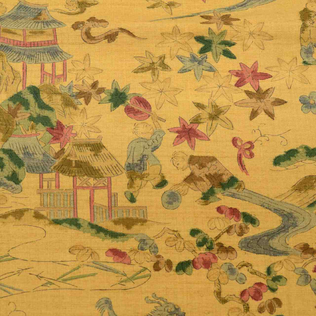 Vintage Japanese Kimono | Tsumugi | Brown Silk | Landscape Pattern | Petite Size S | Sustainable | uu0089b