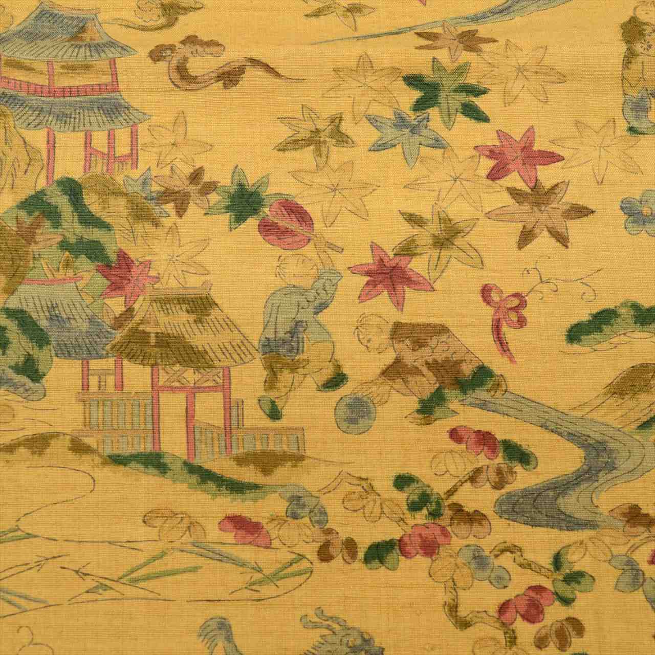 Vintage Japanese Kimono | Tsumugi | Brown Silk | Landscape Pattern | Petite Size S | Sustainable | uu0089b