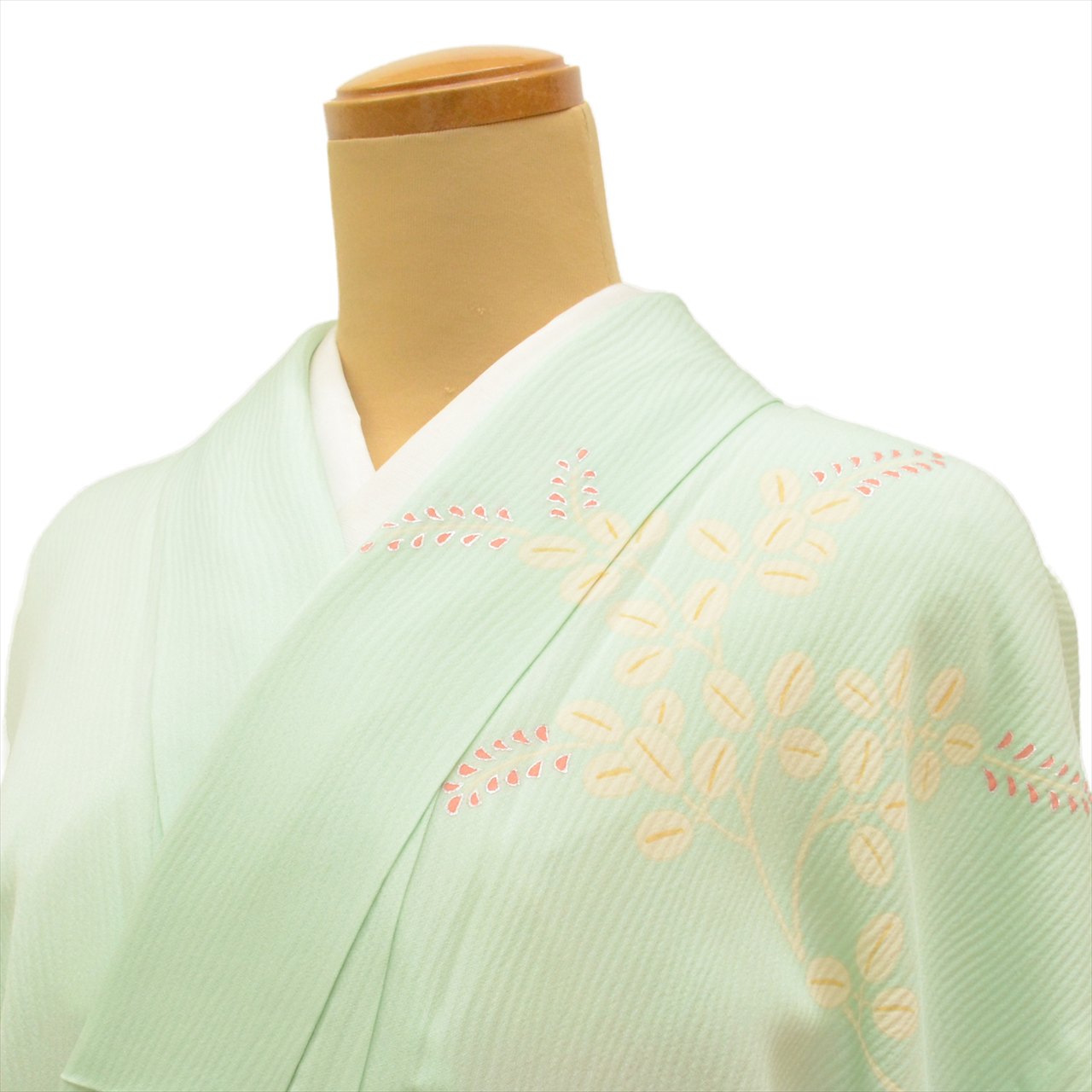Vintage Japanese Kimono | Tsukesage-Houmongi | Green Silk | Floral | One Crest | Silver Embroidery | Unlined | Sustainable | uu0094b