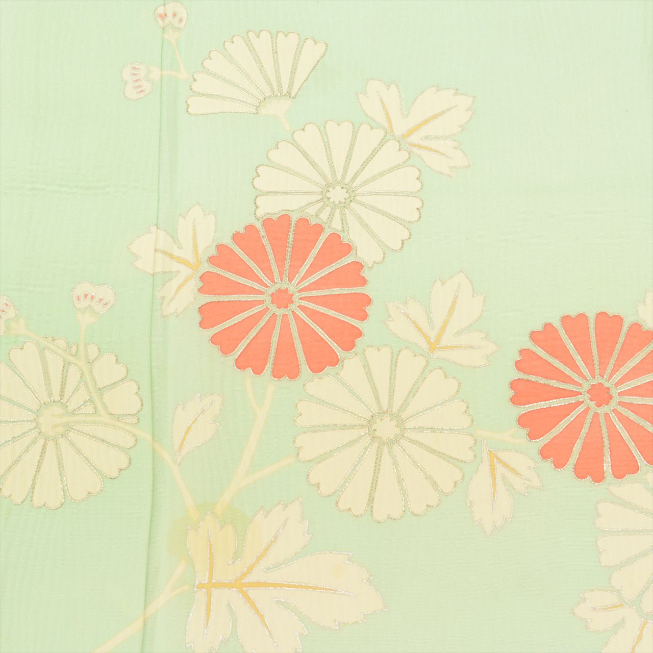 Vintage Japanese Kimono | Tsukesage-Houmongi | Green Silk | Floral | One Crest | Silver Embroidery | Unlined | Sustainable | uu0094b