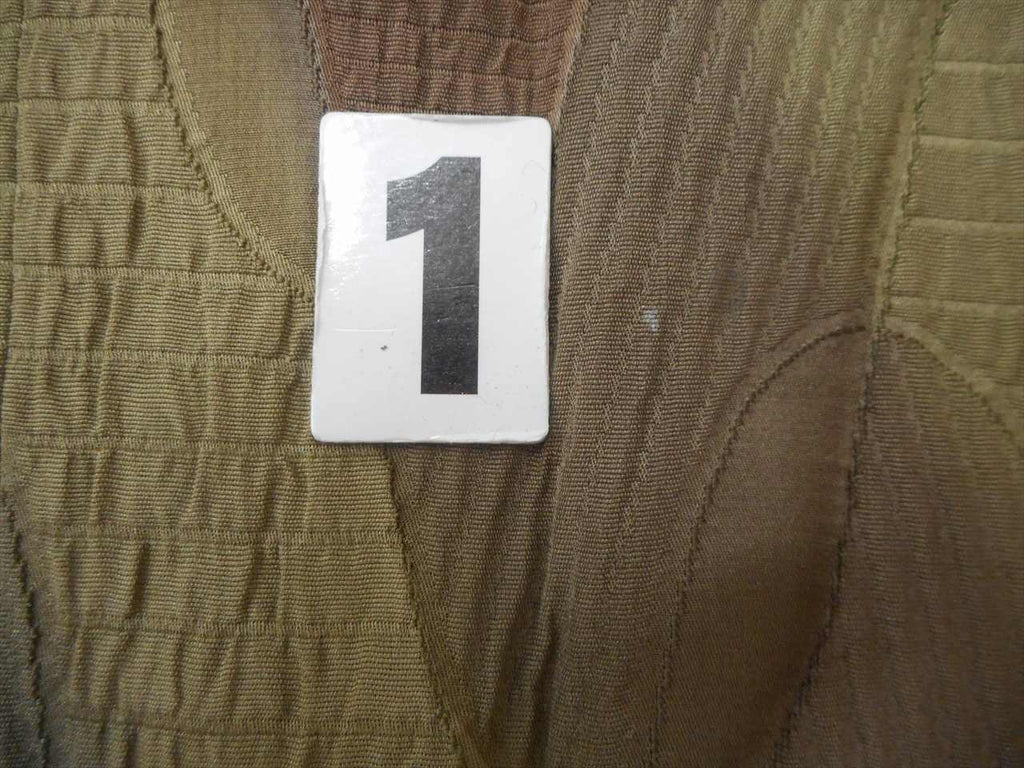 Vintage Japanese Kimono | Michiyuki Coat | Green Silk | Net Fukure-ori | Long | Sustainable | uu0117b