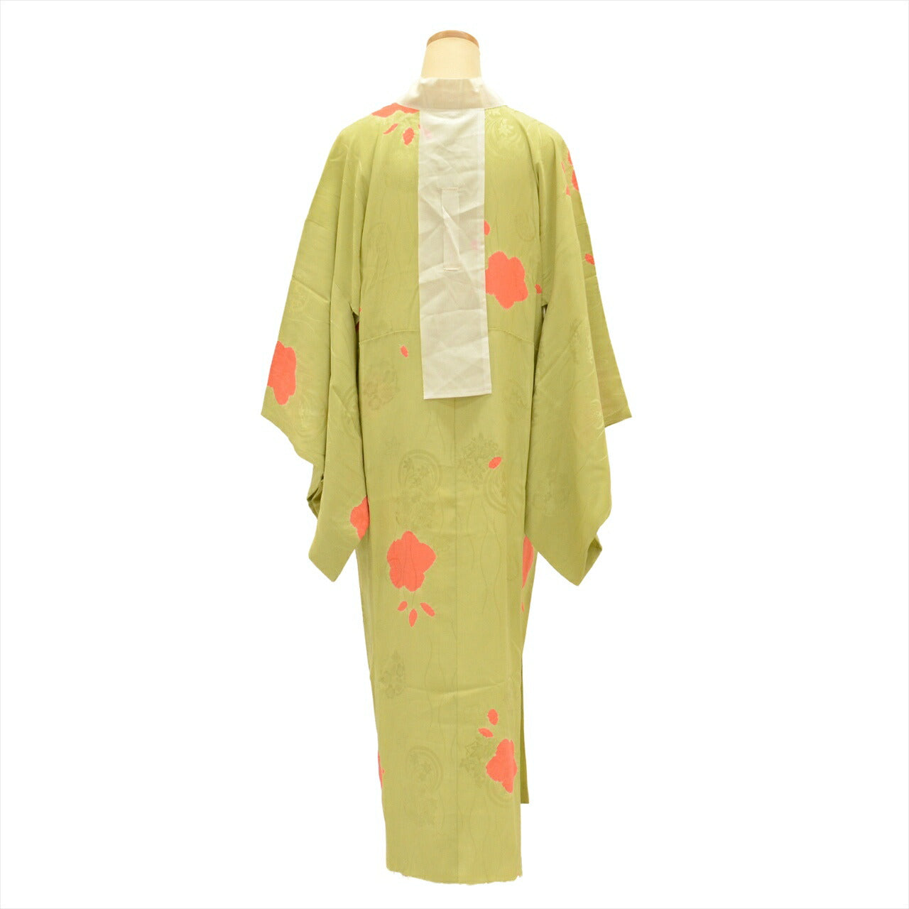 Vintage Japanese Kimono | Nagajuban | Green Silk | Floral Shibori Pattern | Sustainable | uu0144b
