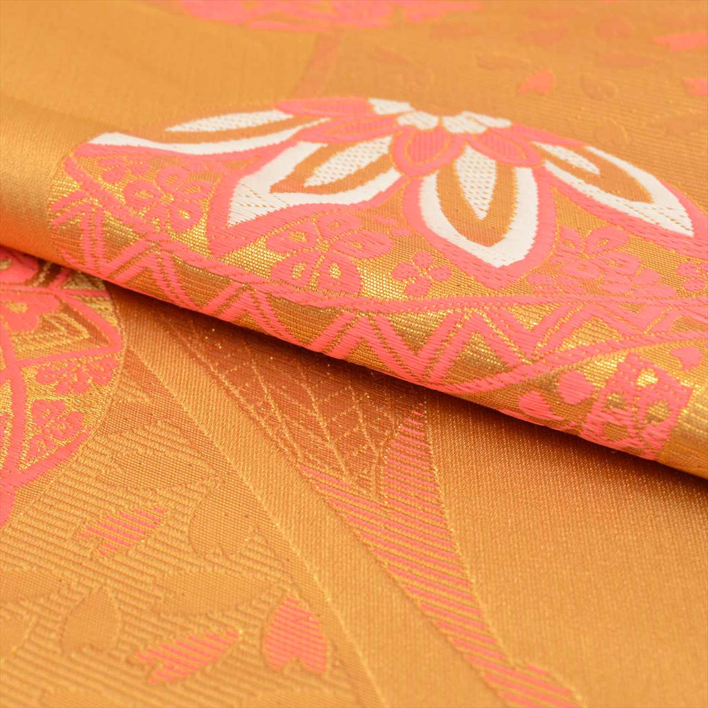 Vintage Japanese Obi | Girl's Shichi-go-san Obi | Brown Synthetic | Mari Ball Pattern | Gold Thread | Age 7 | Sustainable | uu0193b