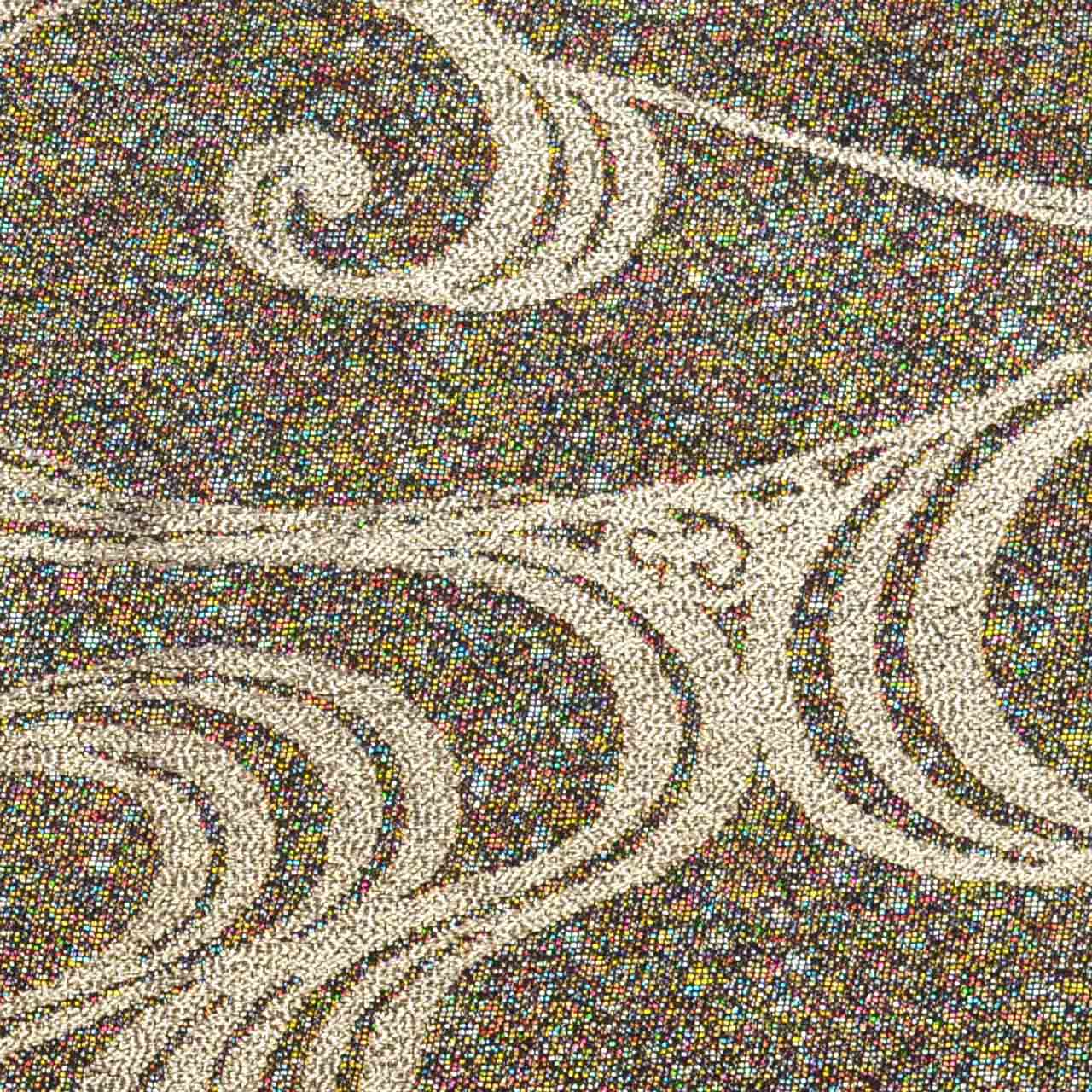 Vintage Japanese Obi | Fukuro Obi | Gray Silk | Stream Pattern | Silver Thread | Sustainable | uu0201b