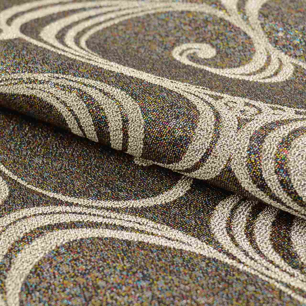 Vintage Japanese Obi | Fukuro Obi | Gray Silk | Stream Pattern | Silver Thread | Sustainable | uu0201b