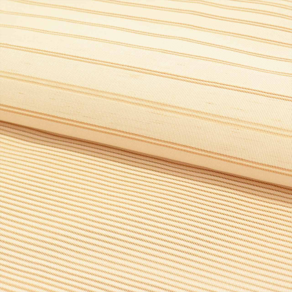 Vintage Japanese Obi | Summer Nagoya Obi | Beige Silk Ro-tsuzure | Stripe | Eight-sun | Otaiko | Sustainable | uu0247b
