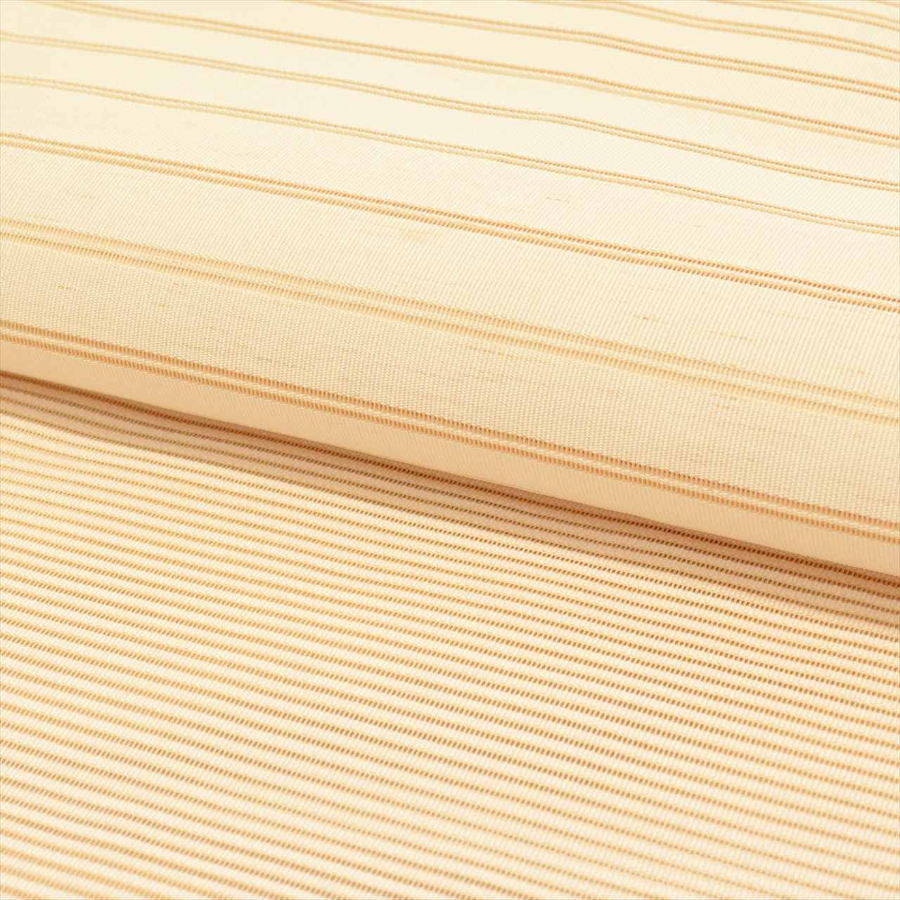Vintage Japanese Obi | Summer Nagoya Obi | Beige Silk Ro-tsuzure | Stripe | Eight-sun | Otaiko | Sustainable | uu0247b