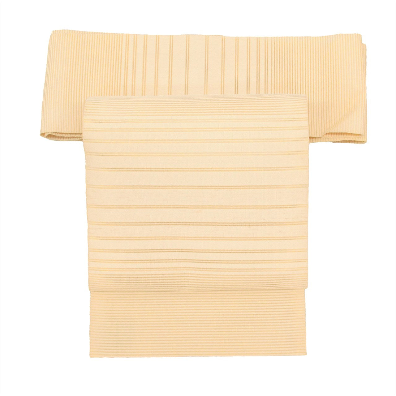 Vintage Japanese Obi | Summer Nagoya Obi | Beige Silk Ro-tsuzure | Stripe | Eight-sun | Otaiko | Sustainable | uu0247b