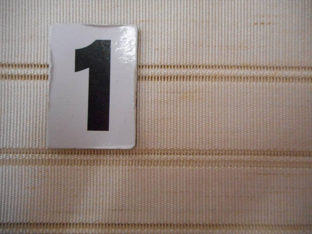 Vintage Japanese Obi | Summer Nagoya Obi | Beige Silk Ro-tsuzure | Stripe | Eight-sun | Otaiko | Sustainable | uu0247b