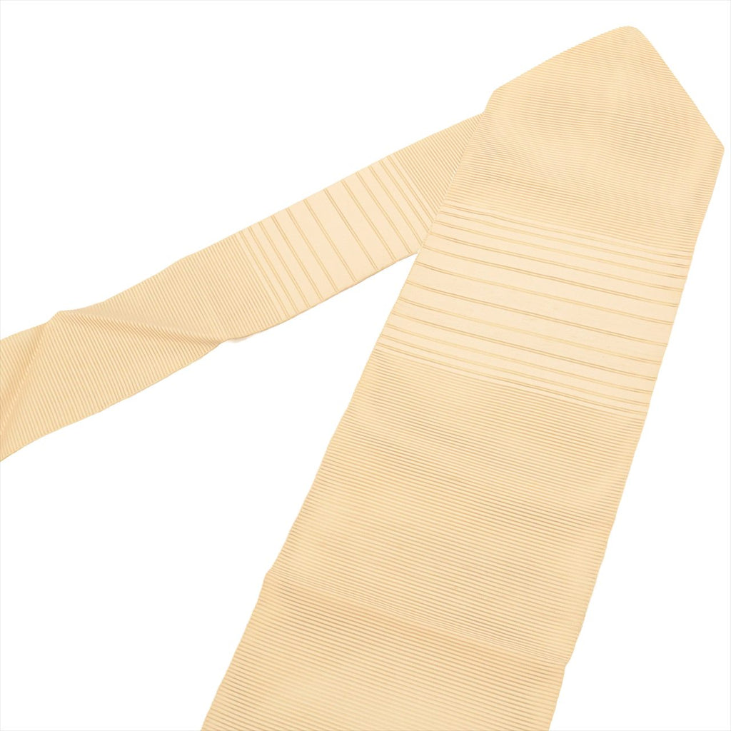 Vintage Japanese Obi | Summer Nagoya Obi | Beige Silk Ro-tsuzure | Stripe | Eight-sun | Otaiko | Sustainable | uu0247b