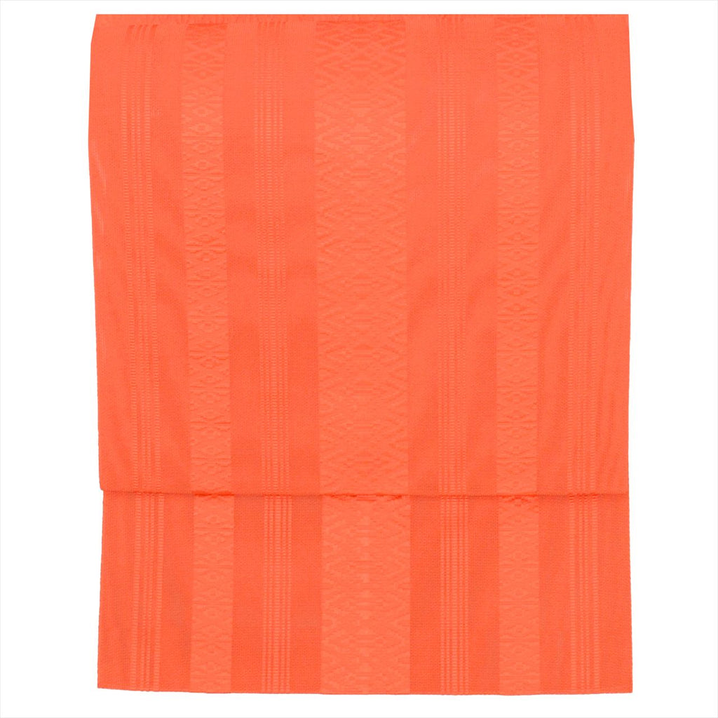 Vintage Japanese Obi | Summer Nagoya Obi | Orange Silk | Hakata-ori献上 Pattern | Eight-sun | Full-length | Sustainable | uu0248b