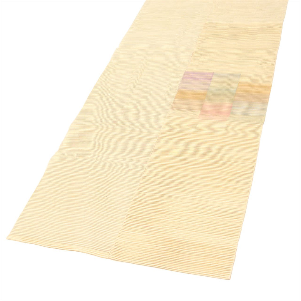 Vintage Japanese Obi | Summer Nagoya Obi | Beige Silk Ro | Bokashi Ombre | Eight-sun | Otaiko | Sustainable | uu0262b