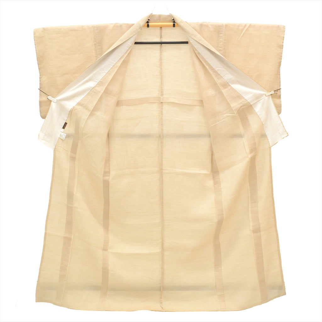 Vintage Japanese Kimono | Summer Kimono | Beige Bamboo Fiber | Solid | Washable | Excellent | Size M | Sustainable | uu0287b