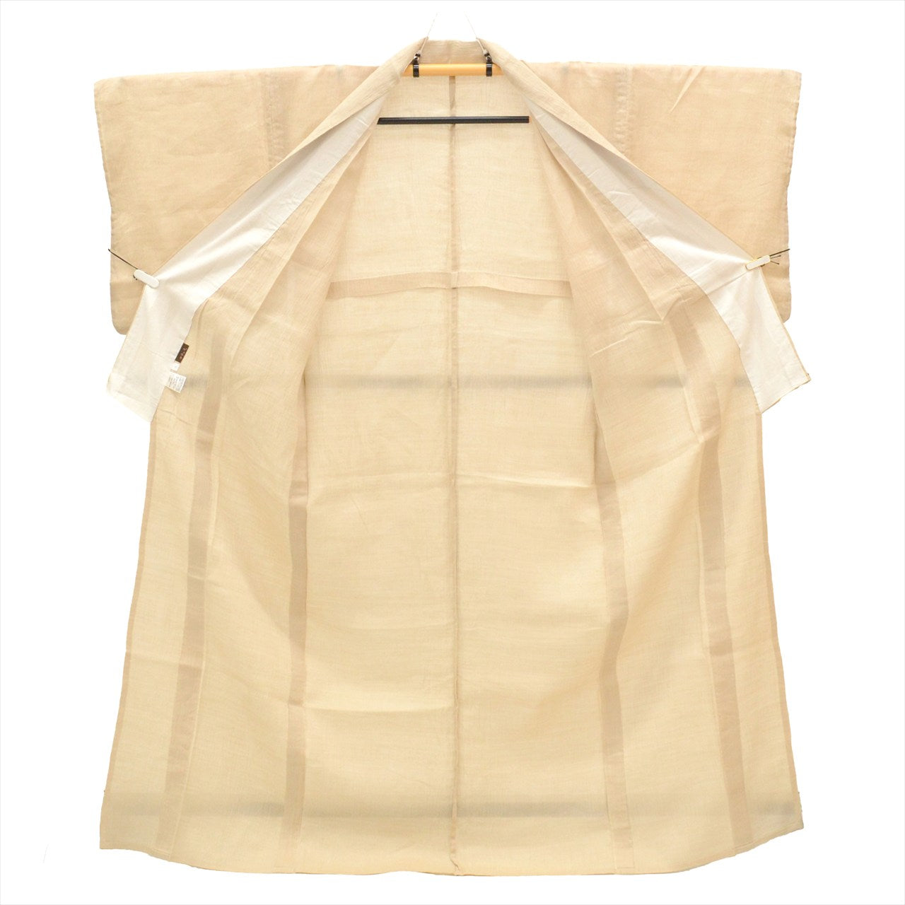 Vintage Japanese Kimono | Summer Kimono | Beige Bamboo Fiber | Solid | Washable | Excellent | Size M | Sustainable | uu0287b