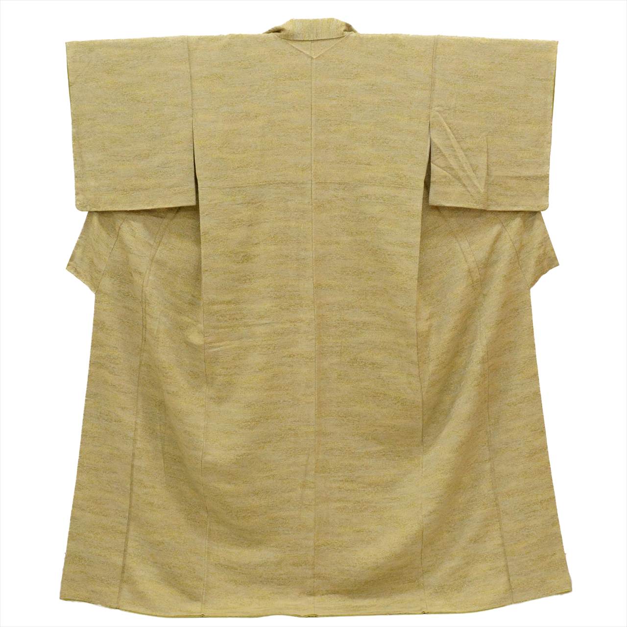 [Used] Komon (small patterned) recycled kimono, pure silk, lined, length 161.5cm (63.6in), size L, sleeve length 65.5cm (25.8in), greenish color, gradient pattern, high quality, semi-formal, spring, summer, autumn, winter, ready-made. 
