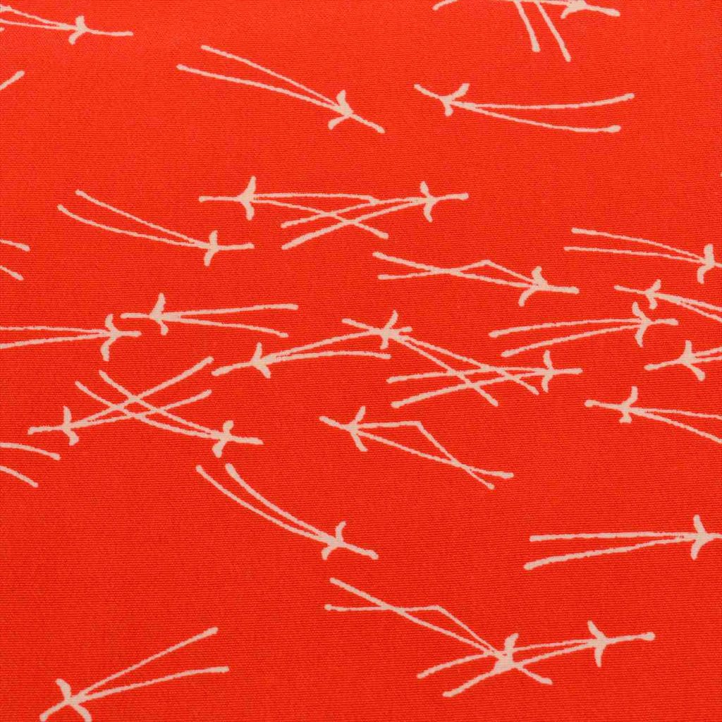 Vintage Japanese Kimono | Nagajuban | Red Silk | Pine Needle Pattern | Sleeve Muso | Sustainable | uu0303b