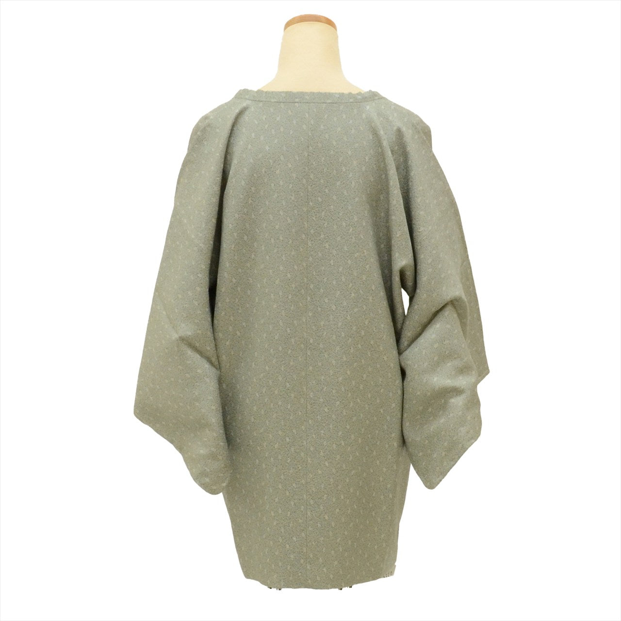 Vintage Japanese Kimono | Michiyuki Doyuki Coat | Green Silk | Grape Pattern | Edo Komon | Unused | Excellent | Sustainable | uu0323b
