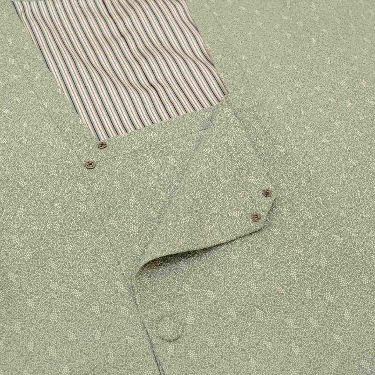 Vintage Japanese Kimono | Michiyuki Doyuki Coat | Green Silk | Grape Pattern | Edo Komon | Unused | Excellent | Sustainable | uu0323b