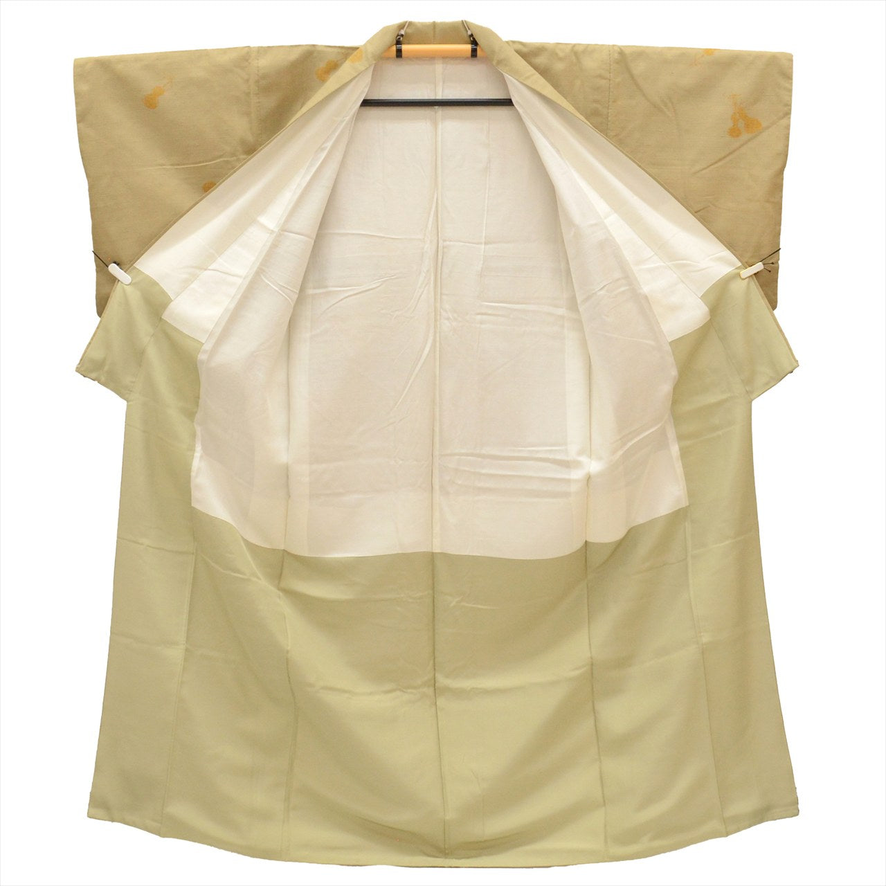 Vintage Japanese Kimono | Tsumugi | Green Silk | Gourd Pattern | Size M | Sustainable | uu0402b
