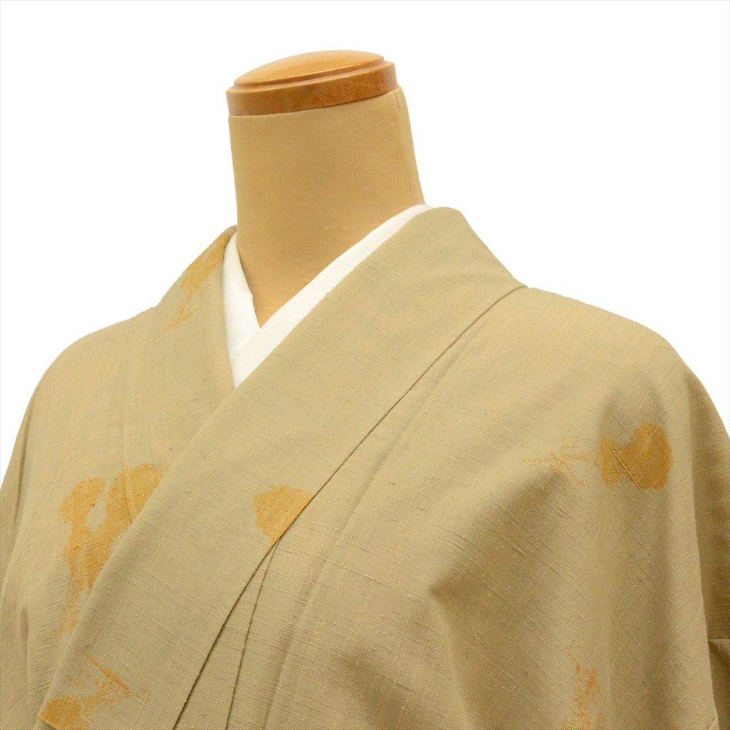 Vintage Japanese Kimono | Tsumugi | Green Silk | Gourd Pattern | Size M | Sustainable | uu0402b