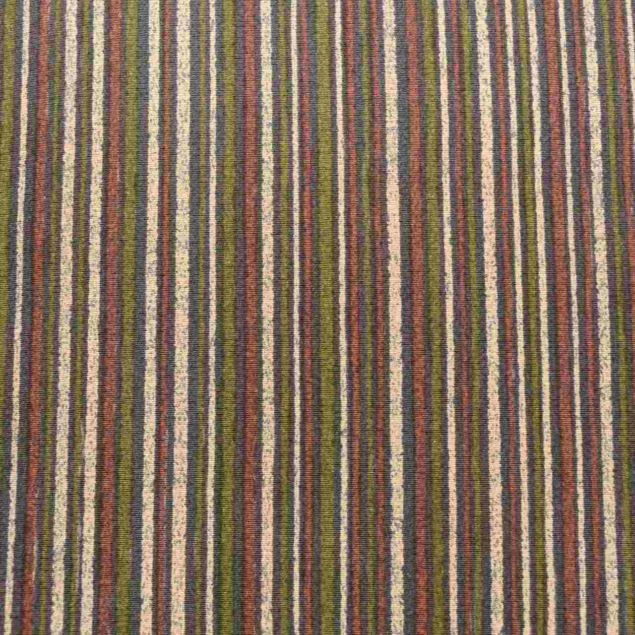 [Used] Komon (small patterned) recycled kimono, pure silk, lined, length 150.8cm (59.4in), size S, sleeve length 67.0cm (26.4in), brown stripe pattern, high quality, semi-formal, spring, summer, autumn, winter, ready-made. 