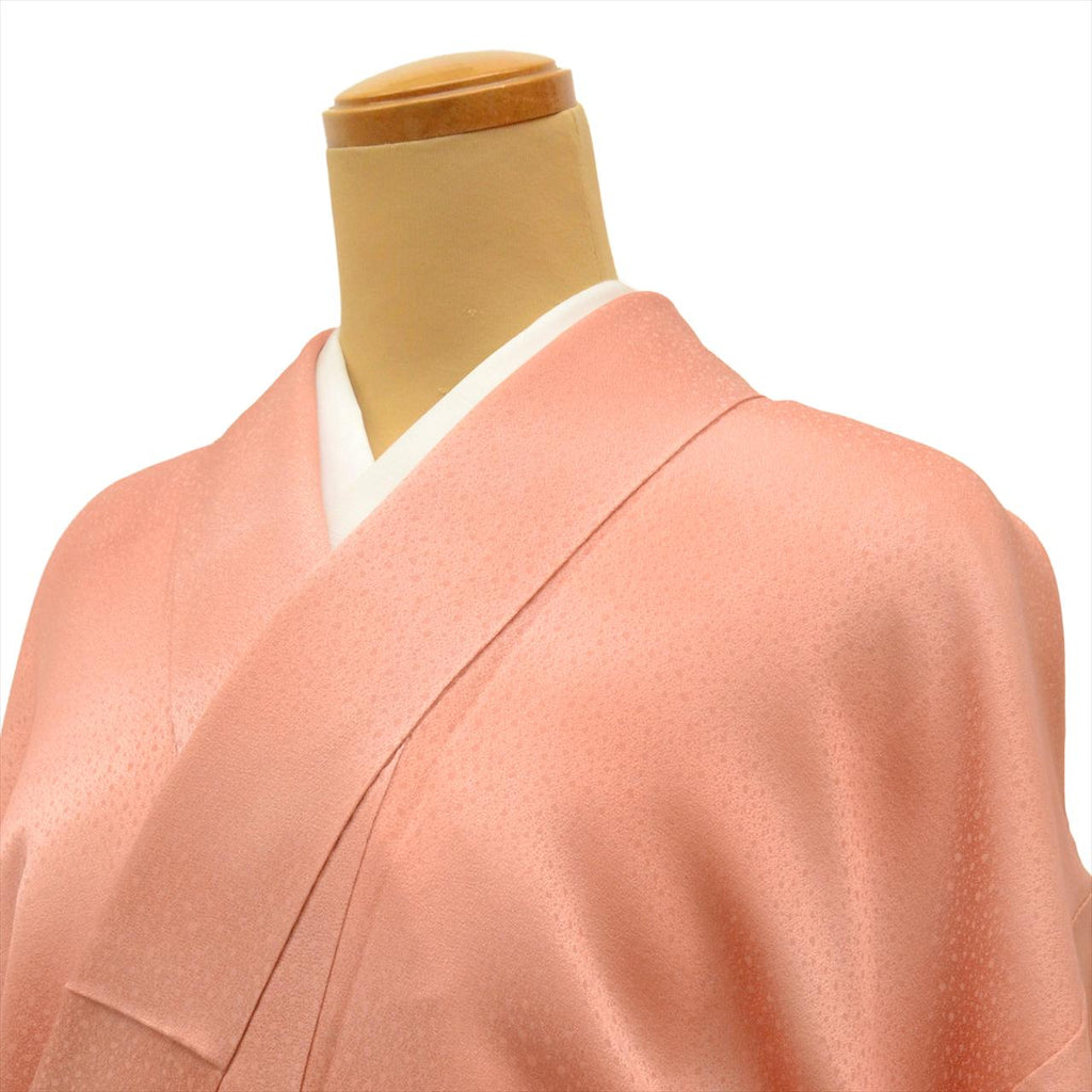 [Used] Plain colored silk kimono, length 160.4cm, size M, sleeve length 64.2cm, ready-made, lined, recycled kimono, pinkish color with gradation pattern, uu0409b, suitable for entrance ceremonies, graduation ceremonies, kindergarten entrance ceremonies. 