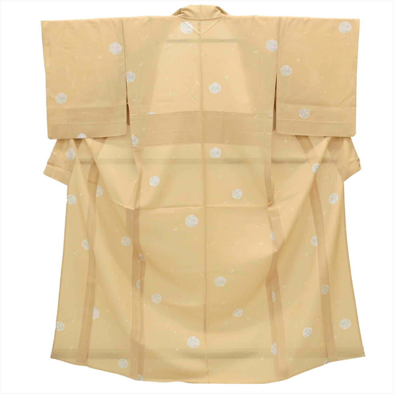 Vintage Japanese Kimono | Summer Komon | Brown Silk Ro | Snow Circle Floral | Size M | Sustainable | uu0419b