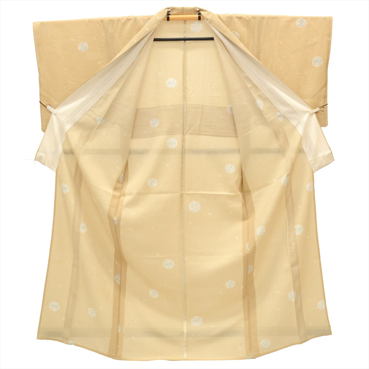 Vintage Japanese Kimono | Summer Komon | Brown Silk Ro | Snow Circle Floral | Size M | Sustainable | uu0419b
