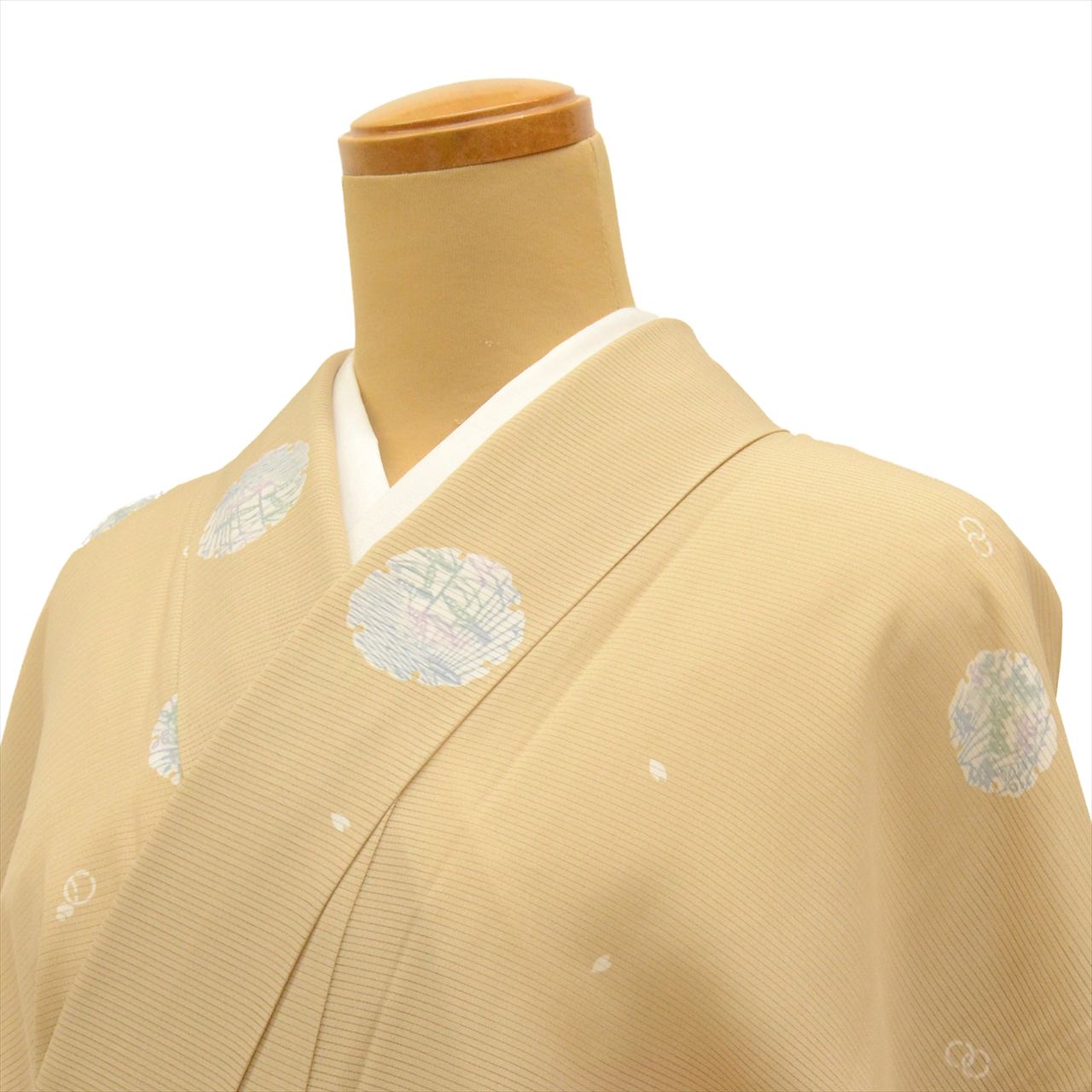 Vintage Japanese Kimono | Summer Komon | Brown Silk Ro | Snow Circle Floral | Size M | Sustainable | uu0419b