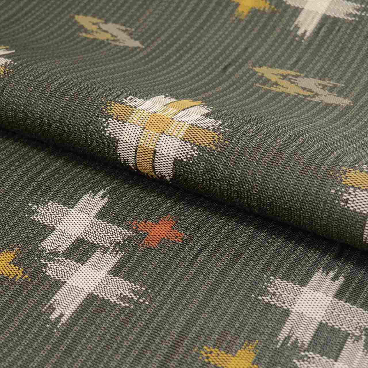 Vintage Japanese Obi | Sha-re Fukuro Obi | Gray Mixed Weave | Kasuri Pattern | Sustainable | uu0435b