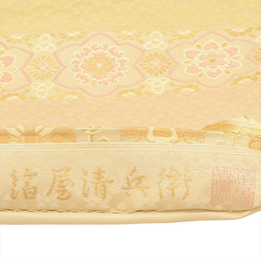 Vintage Japanese Obi | Fukuro Obi | Beige Silk | Floral | Hakuya Seibei Nishijin | Embroidery Gold Thread | Sustainable | uu0441b
