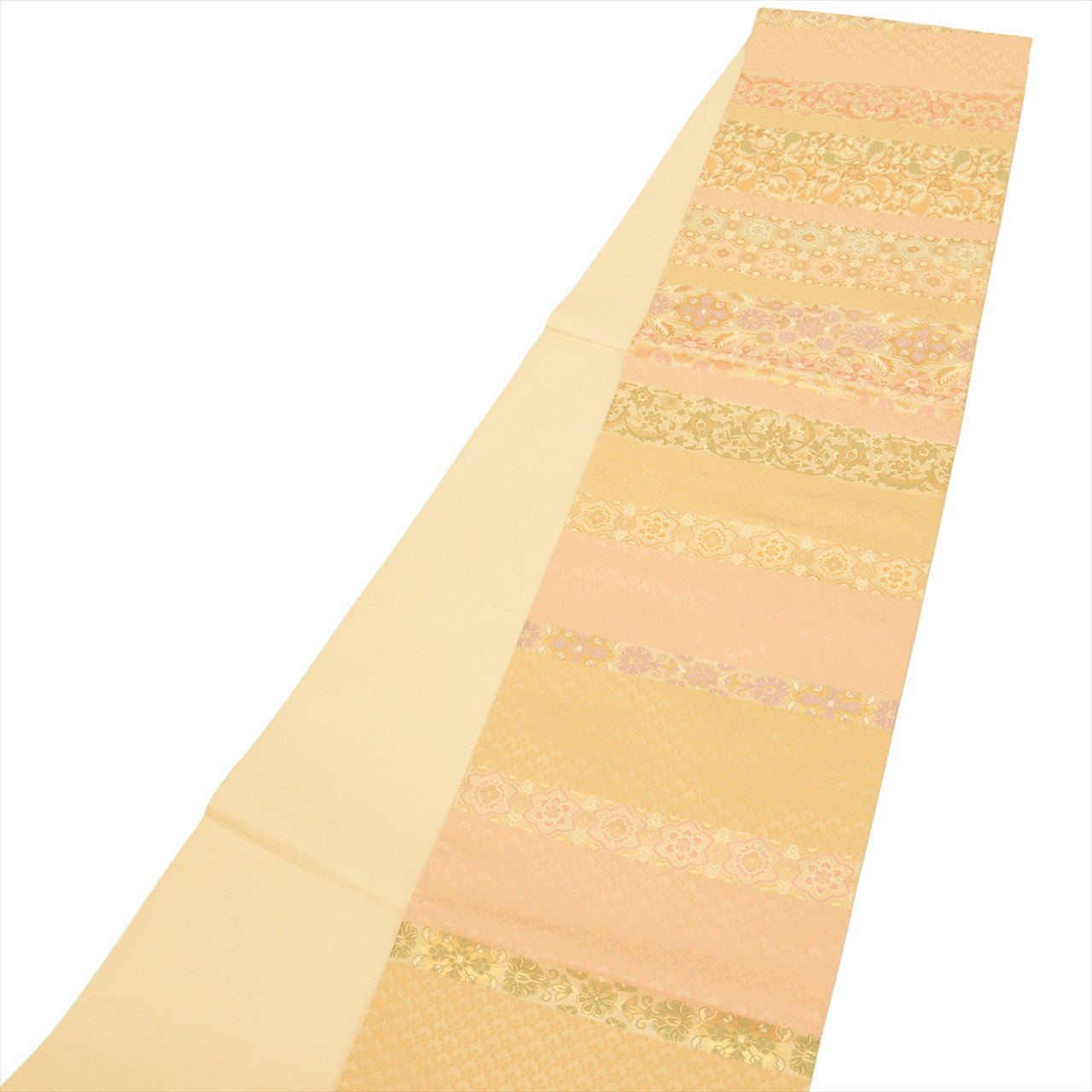 Vintage Japanese Obi | Fukuro Obi | Beige Silk | Floral | Hakuya Seibei Nishijin | Embroidery Gold Thread | Sustainable | uu0441b