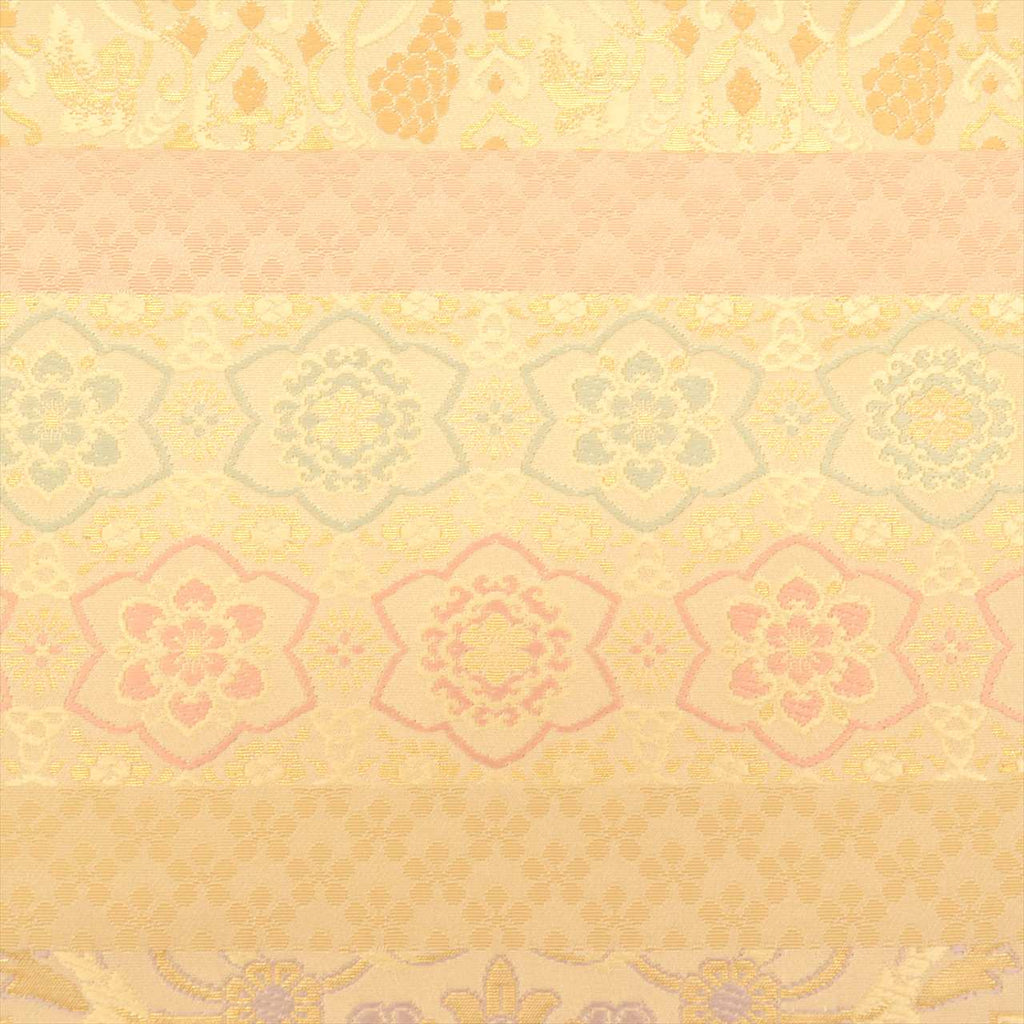Vintage Japanese Obi | Fukuro Obi | Beige Silk | Floral | Hakuya Seibei Nishijin | Embroidery Gold Thread | Sustainable | uu0441b