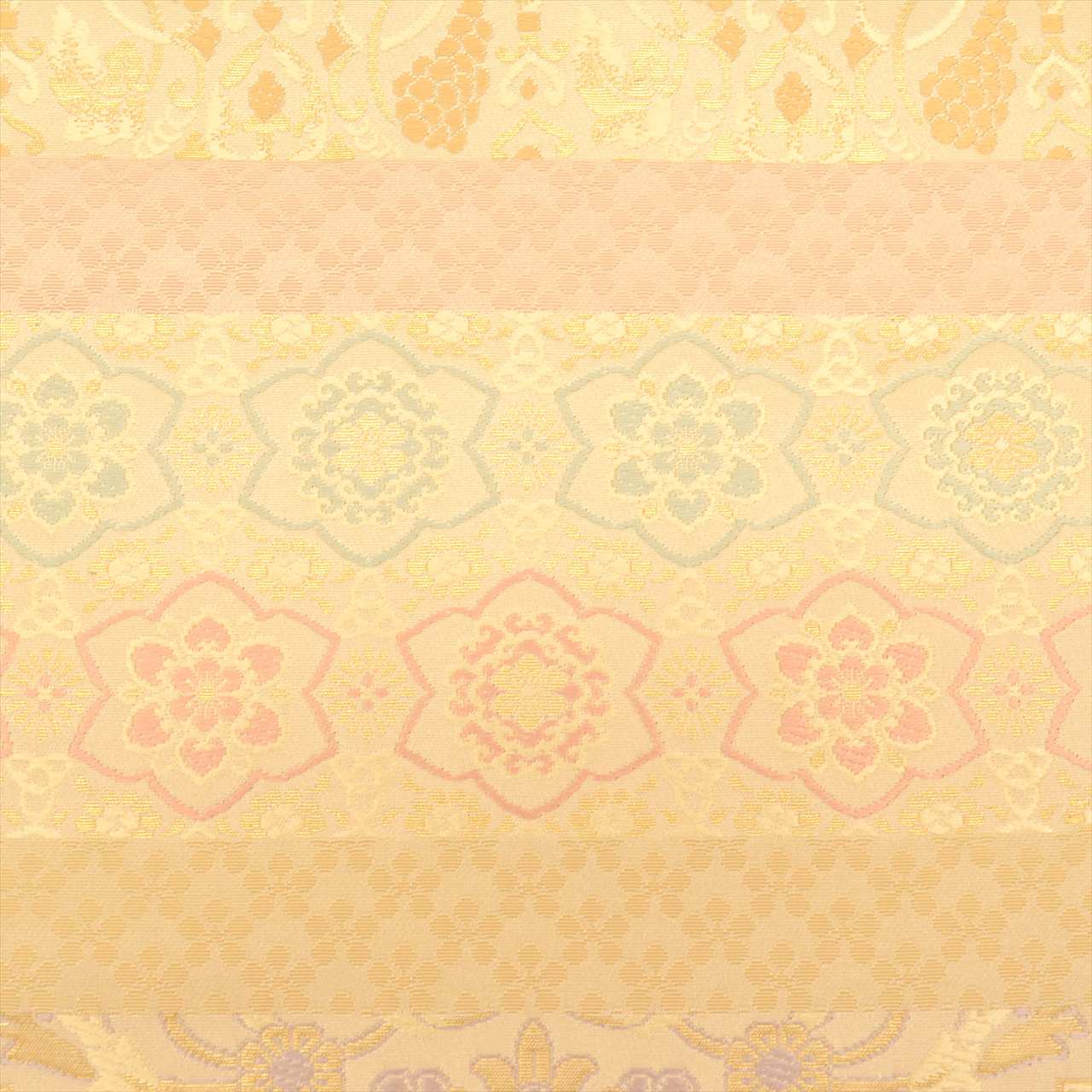 Vintage Japanese Obi | Fukuro Obi | Beige Silk | Floral | Hakuya Seibei Nishijin | Embroidery Gold Thread | Sustainable | uu0441b