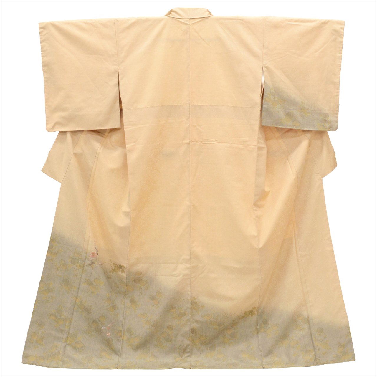 Vintage Japanese Kimono | Yuki Tsumugi | Beige Silk | Floral Tsukesage Pattern | Embroidery | Unused | Sustainable | uu0452b