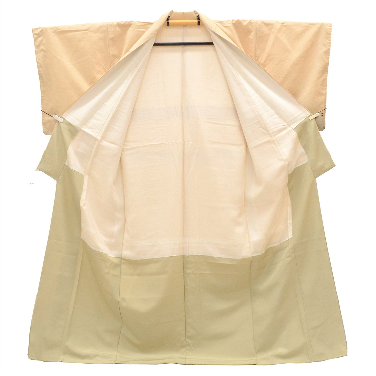 Vintage Japanese Kimono | Yuki Tsumugi | Beige Silk | Floral Tsukesage Pattern | Embroidery | Unused | Sustainable | uu0452b