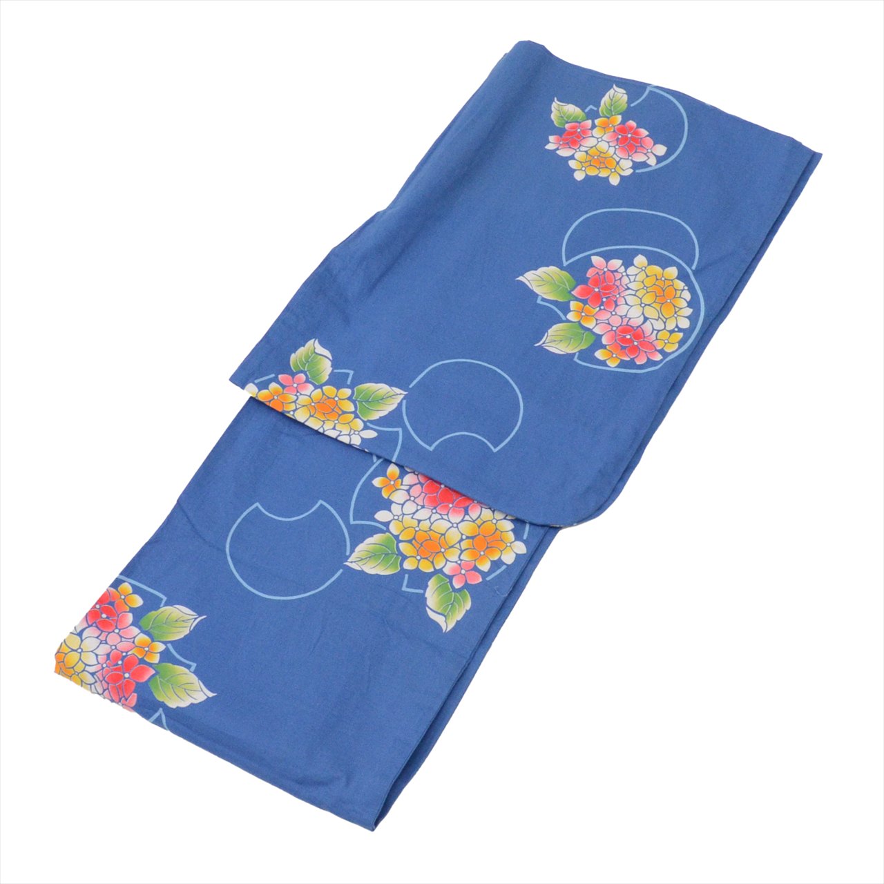 Vintage Japanese Yukata | Girl's Yukata | Blue Cotton | Hydrangea Pattern | Koma-ji Chuzome | Kids Size 150 | Sustainable | uu0458b