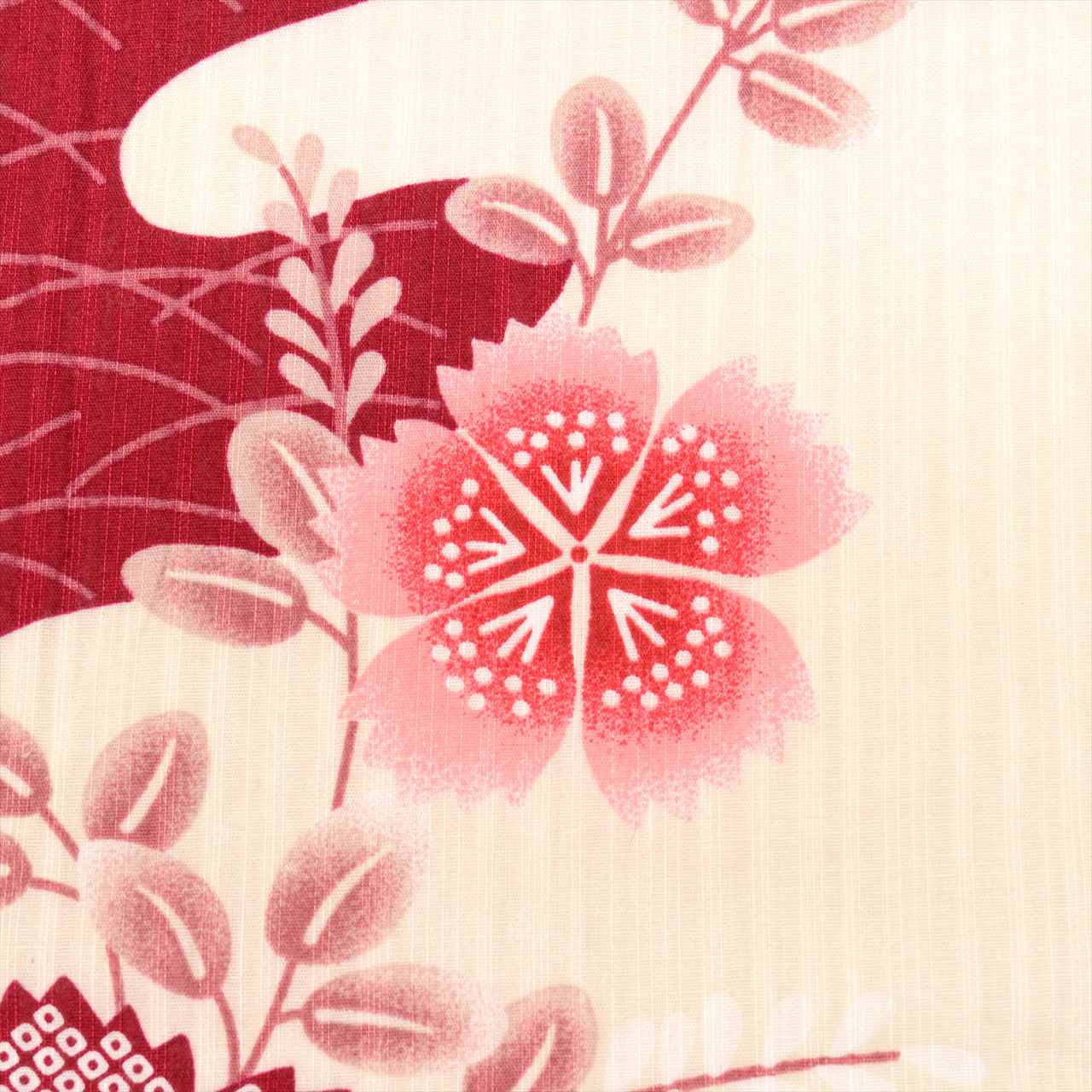 Vintage Japanese Yukata | Women's Yukata | White Cotton Ro | E-kasuri Floral Pattern | Size M | Sustainable | uu0460b